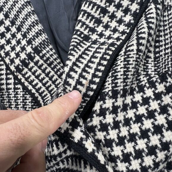 VTG Macy’s Little Shops Houndstooth Cropped Blazer Jacket Wool Tweed 60s Mod USA - Picture 7 of 11
